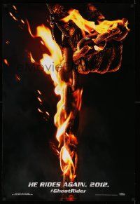 5g326 GHOST RIDER: SPIRIT OF VENGEANCE teaser DS 1sh '12 Nicolas Cage, burning chain!