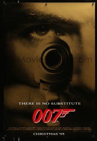 5g336 GOLDENEYE advance DS 1sh '95 Pierce Brosnan as secret agent James Bond 007, cool close-up!