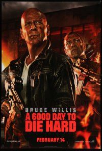 5g341 GOOD DAY TO DIE HARD style B teaser DS 1sh '13 Bruce Willis, Winstead, Jai Courtney!