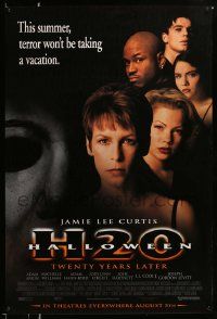 5g360 HALLOWEEN H20 advance 1sh '98 Jamie Lee Curtis sequel, terror won't be taking a vacation!