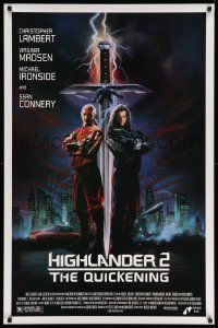 5g383 HIGHLANDER 2 1sh '91 great artwork of immortals Christopher Lambert & Sean Connery!