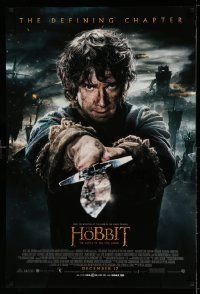 5g389 HOBBIT: THE BATTLE OF THE FIVE ARMIES int'l advance DS 1sh '14 Martin Freeman as Bilbo Baggins