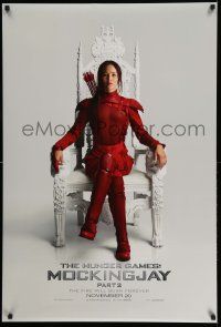 5g419 HUNGER GAMES: MOCKINGJAY - PART 2 teaser DS 1sh '15 image of Jennifer Lawrence in red outfit!