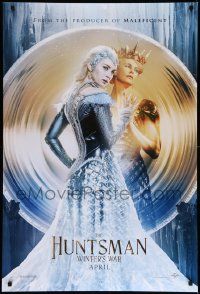 5g426 HUNTSMAN WINTER'S WAR teaser DS 1sh '16 fantasy image of Emily Blunt and Charlize Theron!