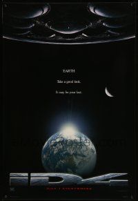 5g444 INDEPENDENCE DAY style B teaser 1sh '96 great image of enormous alien ship over Earth!