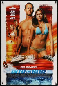 5g462 INTO THE BLUE style B int'l DS 1sh '05 sexy Jessica Alba & Paul Walker, top cast!
