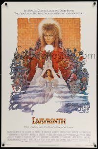 5g511 LABYRINTH 1sh '86 Jim Henson, art of David Bowie & Jennifer Connelly by Ted CoConis!
