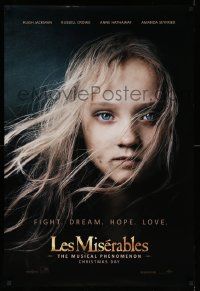 5g532 LES MISERABLES teaser DS 1sh '12 huge close-up of Isabelle Allen as the young Cosette!