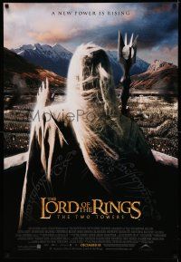 5g560 LORD OF THE RINGS: THE TWO TOWERS int'l advance DS 1sh '02 J.R.R. Tolkien, Christopher Lee!