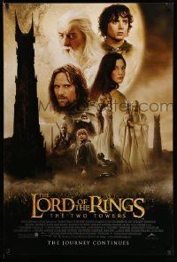 5g561 LORD OF THE RINGS: THE TWO TOWERS int'l DS 1sh '02 Peter Jackson epic, montage of cast!