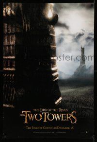 5g563 LORD OF THE RINGS: THE TWO TOWERS teaser DS 1sh '02 Peter Jackson & J.R.R. Tolkien epic!