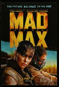 5g576 MAD MAX: FURY ROAD teaser DS 1sh '15 great cast image of Tom Hardy, Charlize Theron!