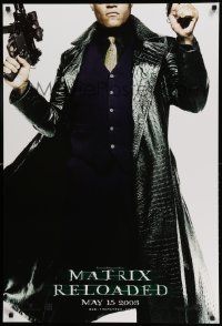 5g599 MATRIX RELOADED teaser DS 1sh '03 cool image of Laurence Fishburne as Morpheus!