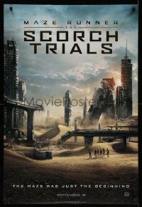 5g605 MAZE RUNNER: THE SCORCH TRIALS style A teaser DS 1sh '15 Dylan O'Brien, city in ruins!