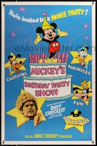 5g614 MICKEY'S BIRTHDAY PARTY SHOW 1sh '78 Davy Crockett, great art of Disney cartoon stars