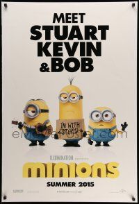 5g623 MINIONS advance DS 1sh '15 Summer style, Sandra Bullock, Michael Keaton, Stuart, Kevin & Bob!