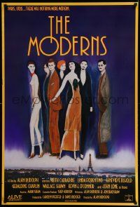 5g629 MODERNS 1sh '88 Alan Rudolph, cool artwork of trendy 1920's people by star Keith Carradine!