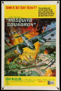 5g634 MOSQUITO SQUADRON 1sh '69 David McCallum, cool Bob McCall WWII bomber art!