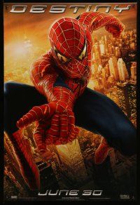 5g833 SPIDER-MAN 2 teaser 1sh '04 great image of Tobey Maguire in the title role, Destiny!