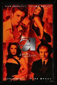 5g868 STUDIO 54 advance 1sh '98 Ryan Phillipe, Salma Hayek, Neve Campbell, Mike Myers as Rubell!