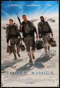 5g902 THREE KINGS advance DS 1sh '99 George Clooney, Mark Wahlberg, & Ice Cube in the Gulf War!