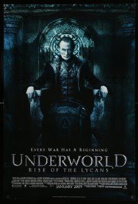5g935 UNDERWORLD RISE OF THE LYCANS advance DS 1sh '09 Bill Nighy as Viktor on throne!