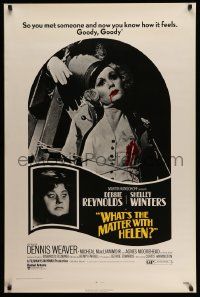 5g964 WHAT'S THE MATTER WITH HELEN 1sh '71 Debbie Reynolds, Shelley Winters, wild horror image!
