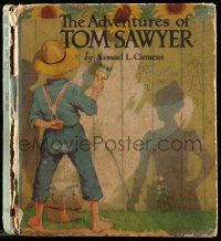5h277 ADVENTURES OF TOM SAWYER hardcover book '38 Mark Twain classic story, Saalfield Publishing!