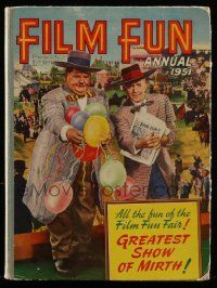 5h252 FILM FUN ANNUAL English hardcover book '51 great color image of Laurel & Hardy on the cover!