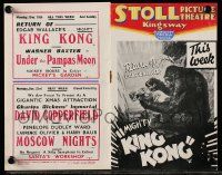 5h706 STOLL PICTURE THEATRE English program Dec 16, 1935 Mighty King Kong on the cover!