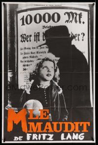 5h132 M French 30x46 R80s Fritz Lang, Peter Lorre, creepy image of little girl talking to killer!
