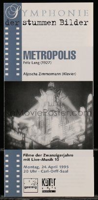 5h023 METROPOLIS German herald R95 Fritz Lang classic w/live music by composer Aljoscha Zimmermann!