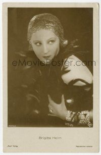 5h092 BRIGITTE HELM 4875/2 German Ross postcard '20s great close portrait wearing feathered outfit!