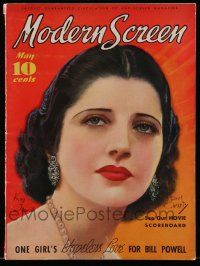 5h160 MODERN SCREEN magazine May 1935 art of beautiful elegant Kay Francis by Earl Christy!