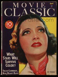 5h168 MOVIE CLASSIC magazine April 1935 great art of beautiful Kay Francis by Marland Stone!
