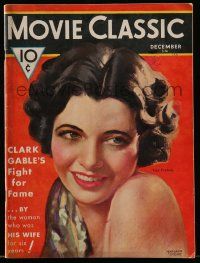 5h165 MOVIE CLASSIC magazine December 1931 Marland Stone art of sexy Kay Francis w/bare shoulder!