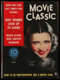 5h167 MOVIE CLASSIC magazine May 1934 great art of beautiful Kay Francis by Marland Stone!