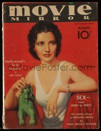 5h170 MOVIE MIRROR magazine August 1933 great art of sexy Kay Francis w/mini sphinx by B. McCowen!