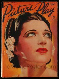 5h178 PICTURE PLAY magazine February 1937 great art of beautiful Kay Francis by Corinne Malvern!
