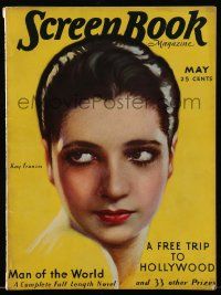 5h180 SCREEN BOOK magazine May 1931 great art of beautiful Kay Francis by Jose Recoder!