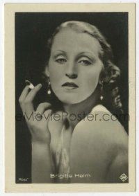 5h109 BRIGITTE HELM German Ross cigarette card '30s sexy head & shoulders smoking portrait!