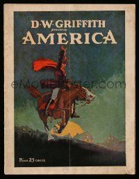 5h423 AMERICA souvenir program book '24 D.W. Griffith's thrilling story of love and romance!