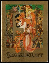 5h463 CAMELOT souvenir program book '68 Bob Peak art of Harris as Arthur & Redgrave as Guenevere!