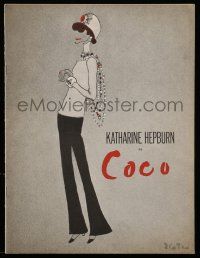 5h476 COCO stage play souvenir program book '69 Beaton art of Katharine Hepburn as Chanel founder!