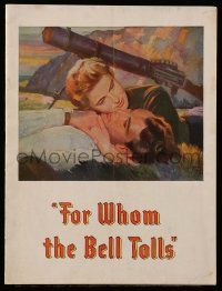 5h521 FOR WHOM THE BELL TOLLS souvenir program book '43 Seguso art of Gary Cooper & Ingrid Bergman!
