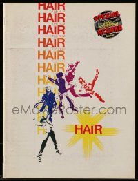 5h551 HAIR souvenir program book '79 Milos Forman, Treat Williams, includes bound in record!