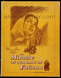 5h617 MIRACLE OF OUR LADY OF FATIMA souvenir program book '52 true story reaches deep inside you!