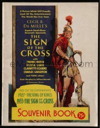 5h684 SIGN OF THE CROSS souvenir program book '32 Cecil B. DeMille classic epic, Fredric March!