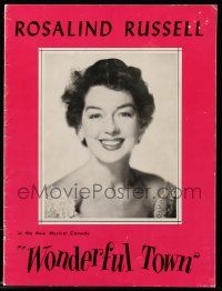 5h752 WONDERFUL TOWN stage play souvenir program book '53 Rosalind Russell on Broadway!