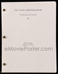 5h765 ANDY GRIFFITH SHOW TV script copy '00s you can see exactly how the original script was written